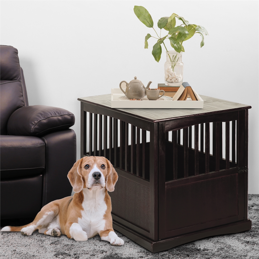Pet Crate End Table-Espresso. Picture 7