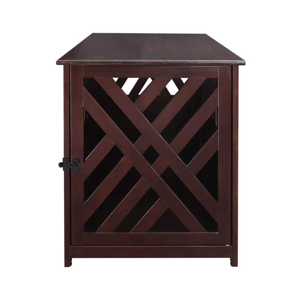 Modern Lattice Wooden Pet Crate End Table - Espresso. The main picture.