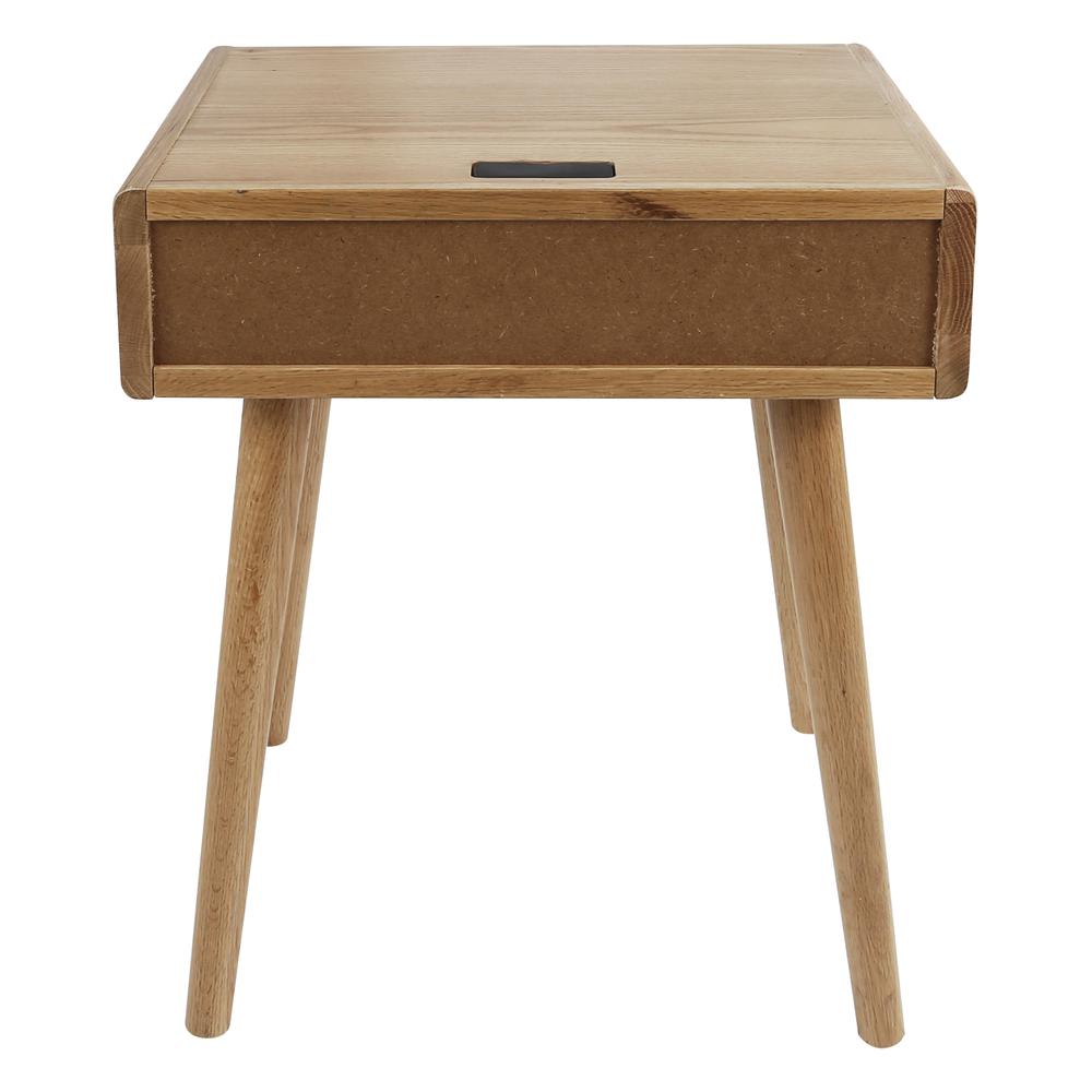 Freedom Nightstand/End Table with USB Ports Made of Solid American Oak. Picture 4