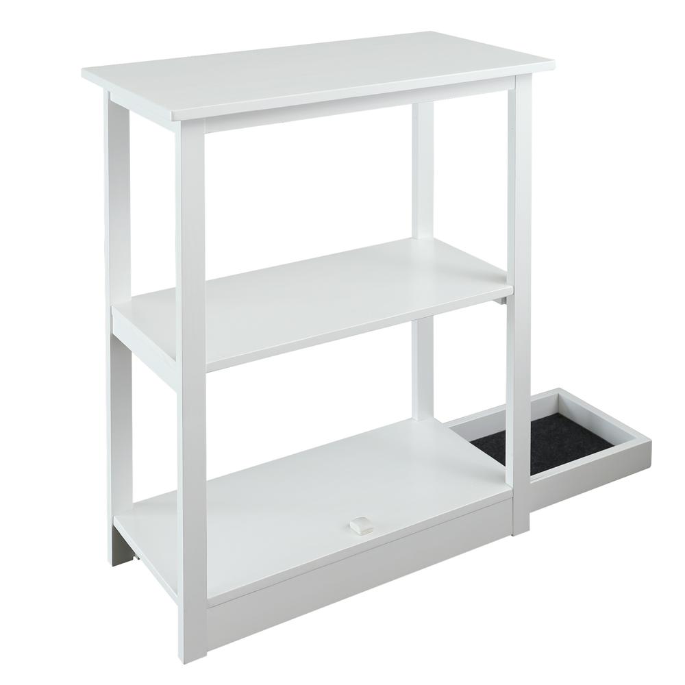 Adams 3-Shelf Bookcase with Concealed Sliding Track, Concealment Furniture. Picture 5