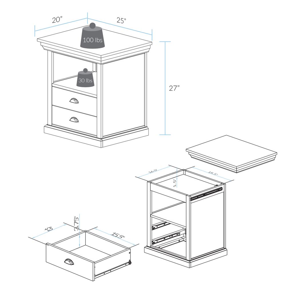 Lincoln Nightstand with Concealed Compartment, Concealment Furniture. Picture 7