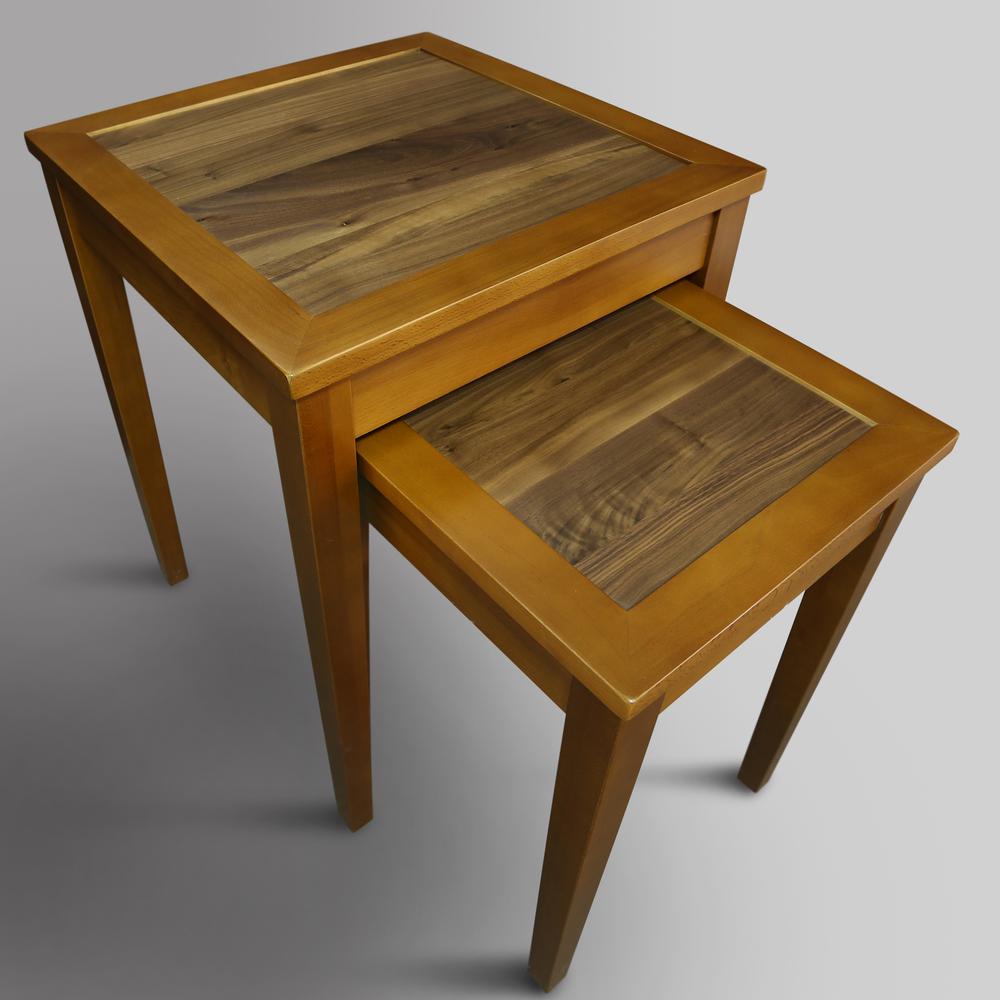 Lincoln Nesting End Tables with Concealed Compartment, Solid American Walnut Top. Picture 10