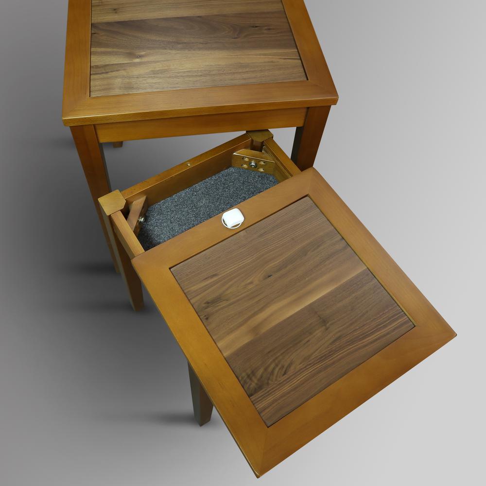 Lincoln Nesting End Tables with Concealed Compartment, Solid American Walnut Top. Picture 11