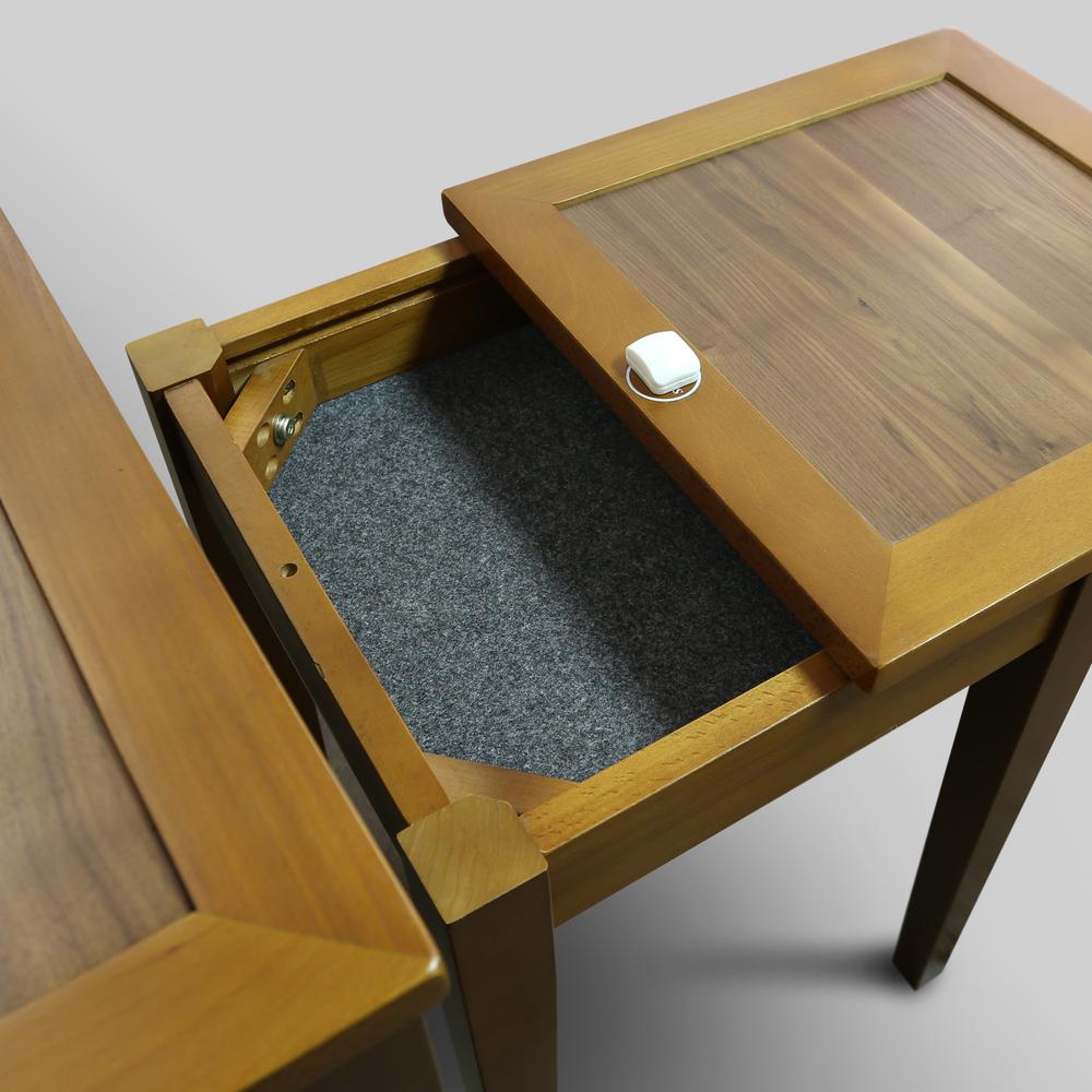 Lincoln Nesting End Tables with Concealed Compartment, Solid American Walnut Top. Picture 12