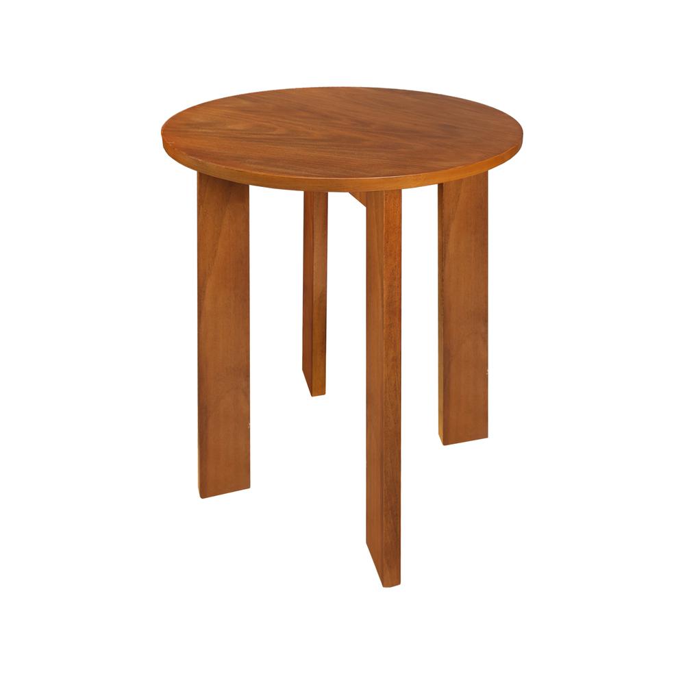 Aura 16" Round Side Table With American Gum Wood - Sweet Oak. Picture 1