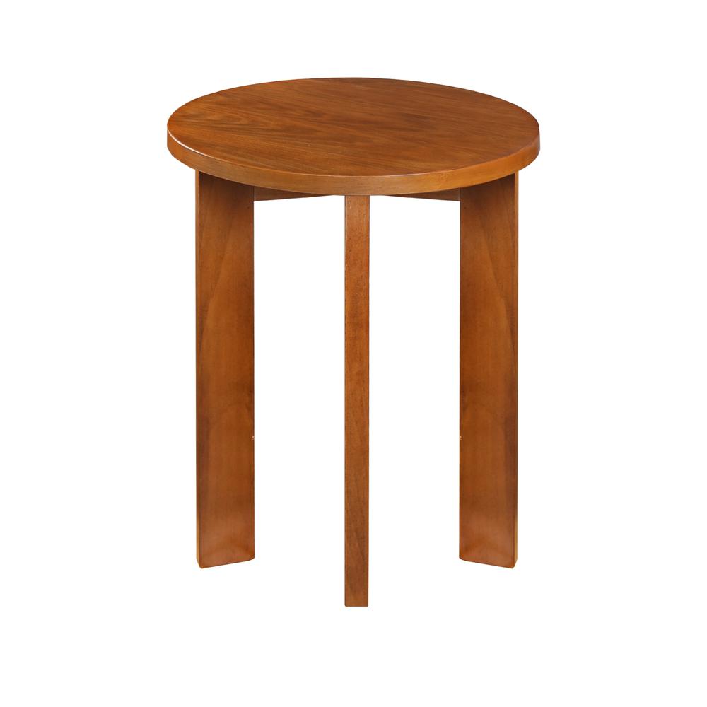 Aura 16" Round Side Table With American Gum Wood - Sweet Oak. Picture 2