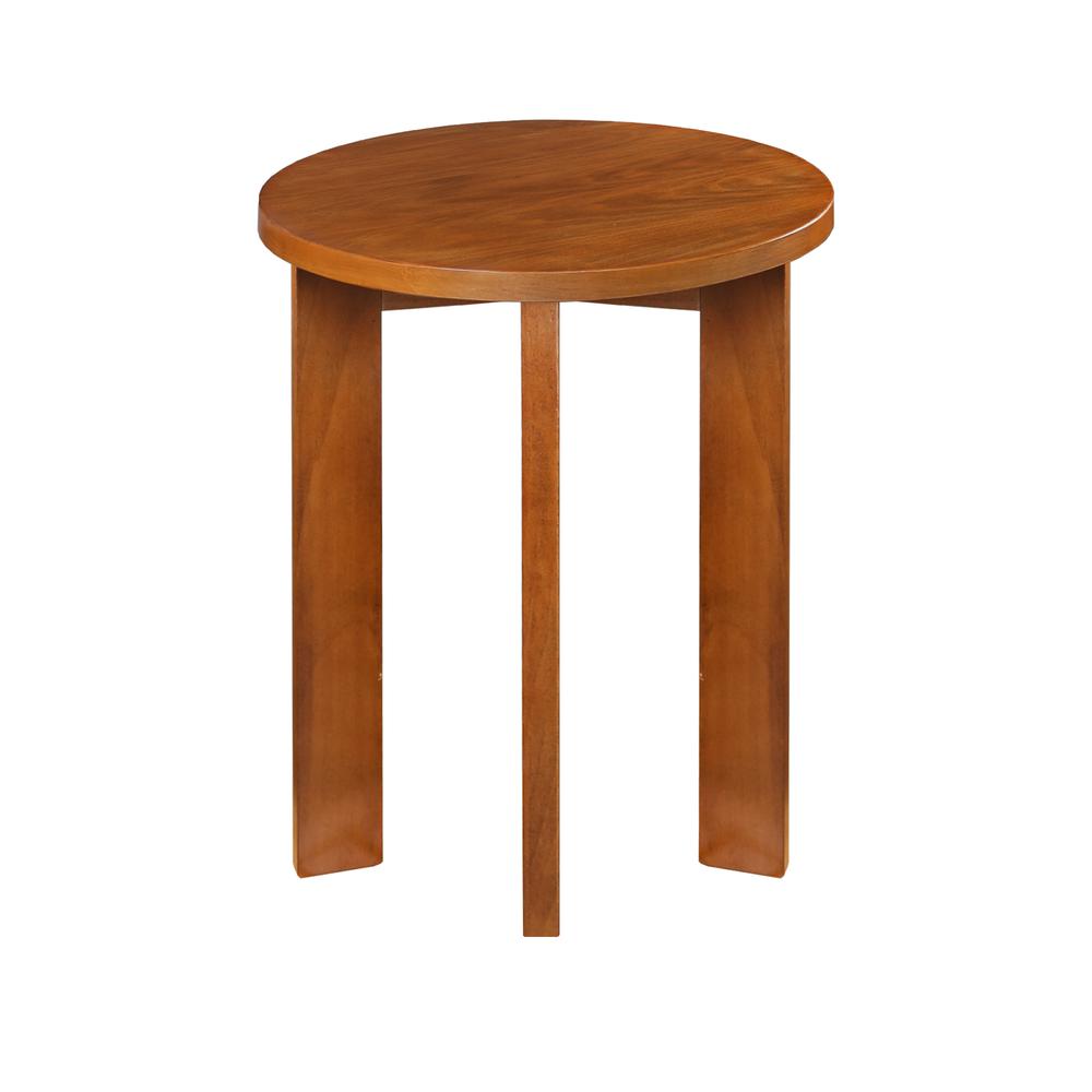 Aura 16" Round Side Table With American Gum Wood - Sweet Oak. Picture 3