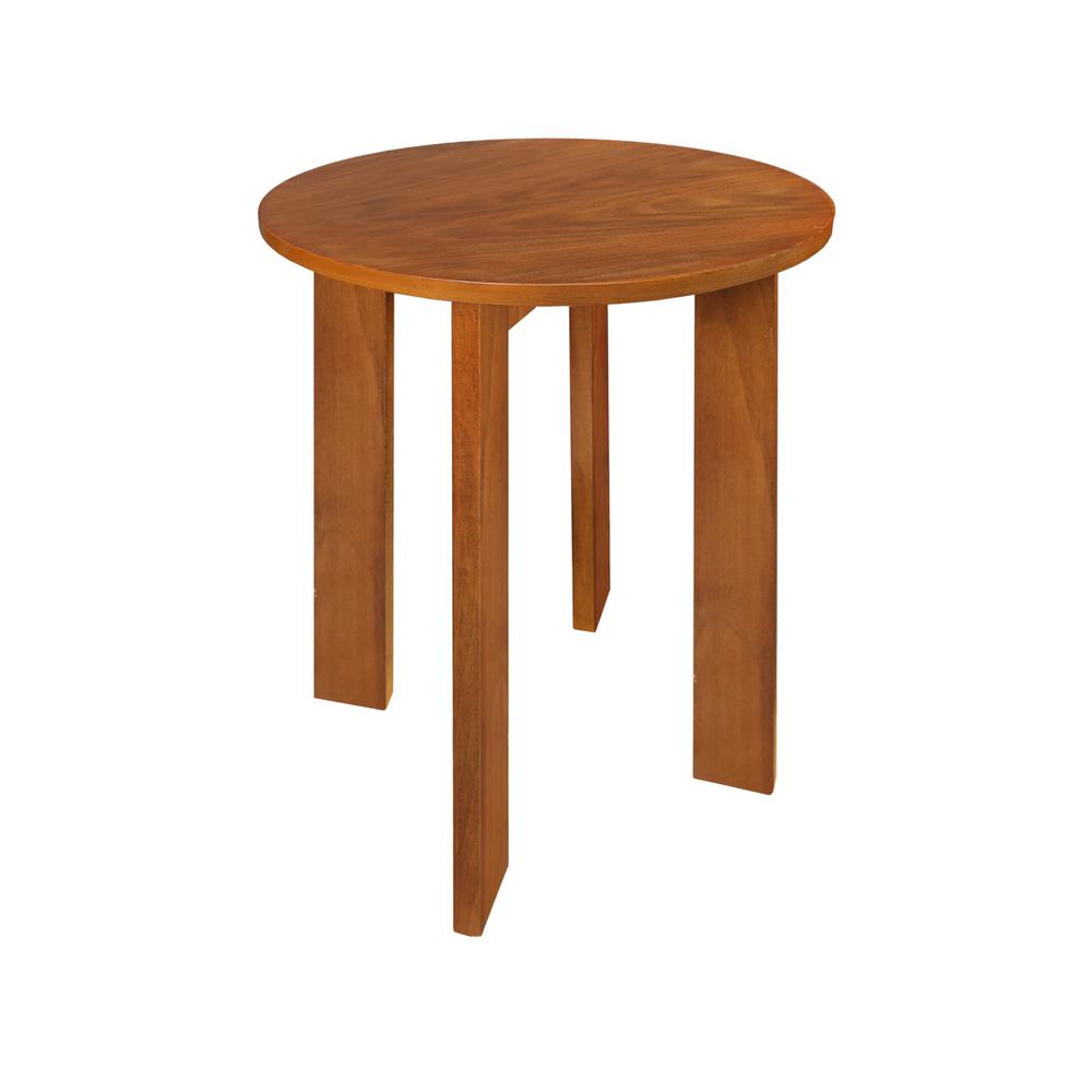Aura 16" Round Side Table With American Gum Wood - Sweet Oak. Picture 4