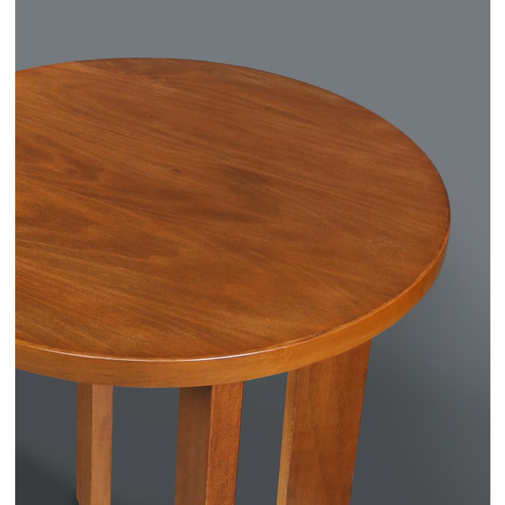 Aura 16" Round Side Table With American Gum Wood - Sweet Oak. Picture 9