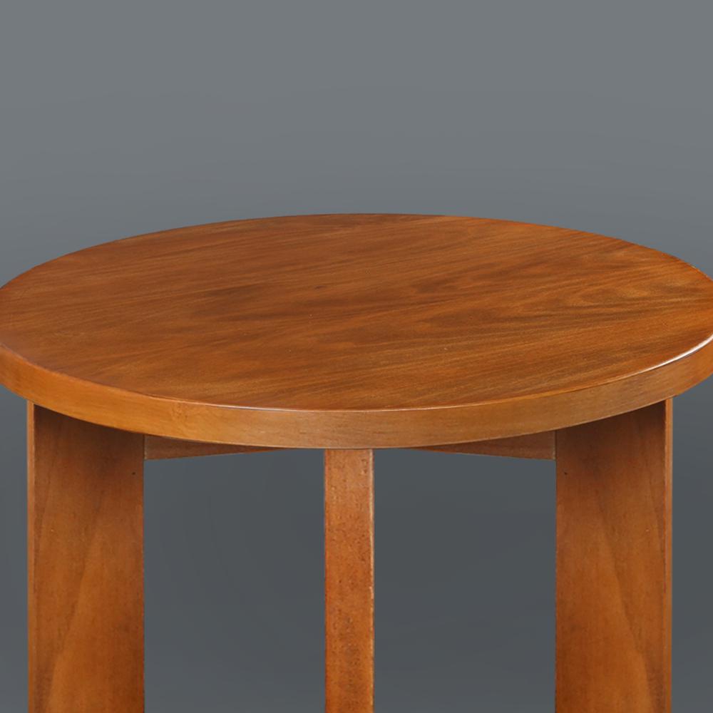 Aura 16" Round Side Table With American Gum Wood - Sweet Oak. Picture 11