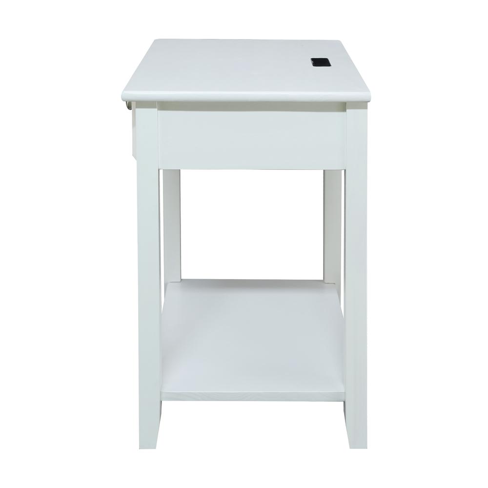 Night Owl Nightstand with USB Port-White. Picture 2