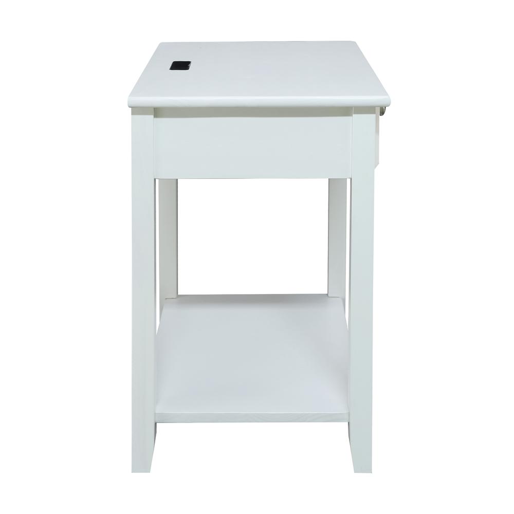 Night Owl Nightstand with USB Port-White. Picture 3