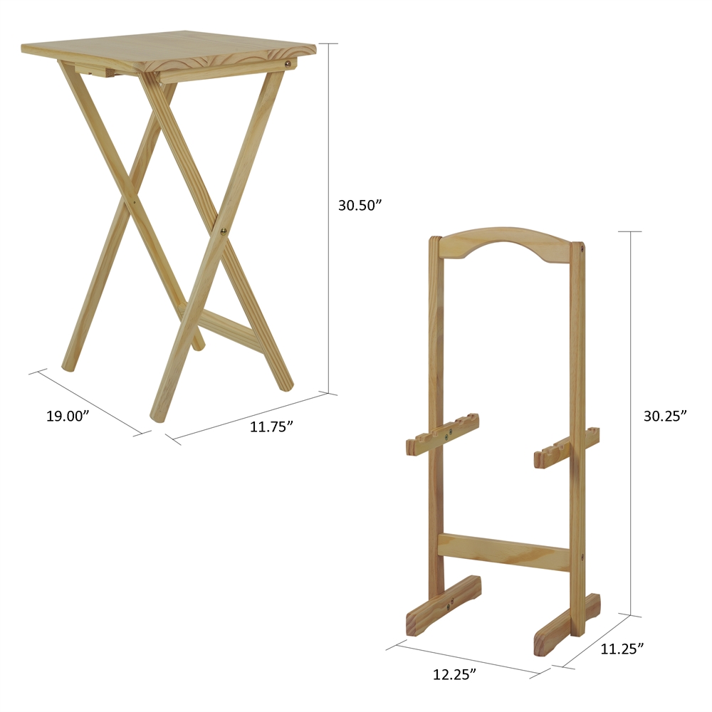 5pcs Tray Table Set-Natural. Picture 5