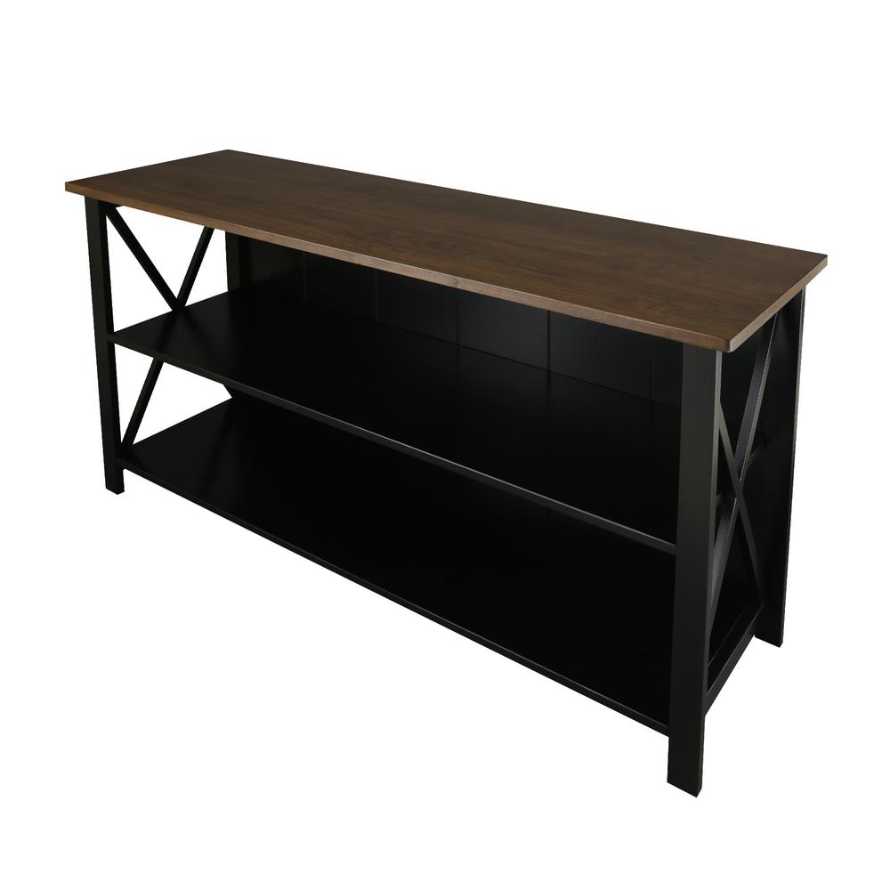 Ashford Console Table / TV Stand with Spacious Shelves, Top made with 100% Solid USA Cherry Wood. Picture 6