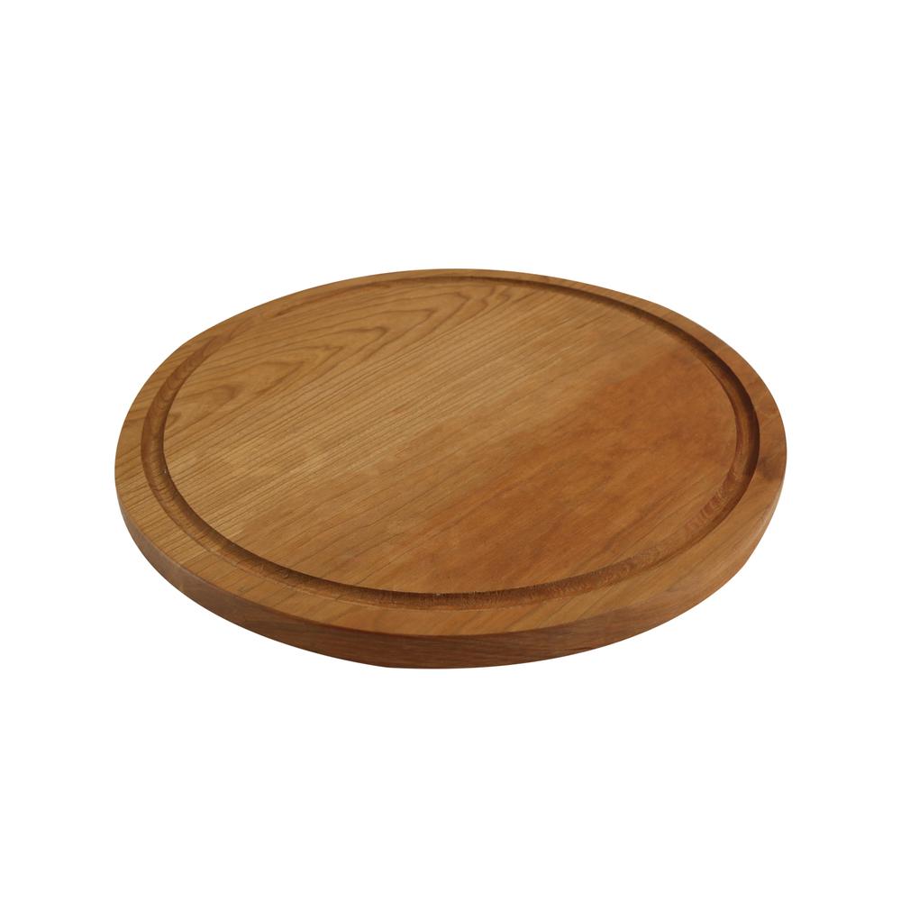Delice Cherry Round Cutting Board with Juice Drip Groove. Picture 3
