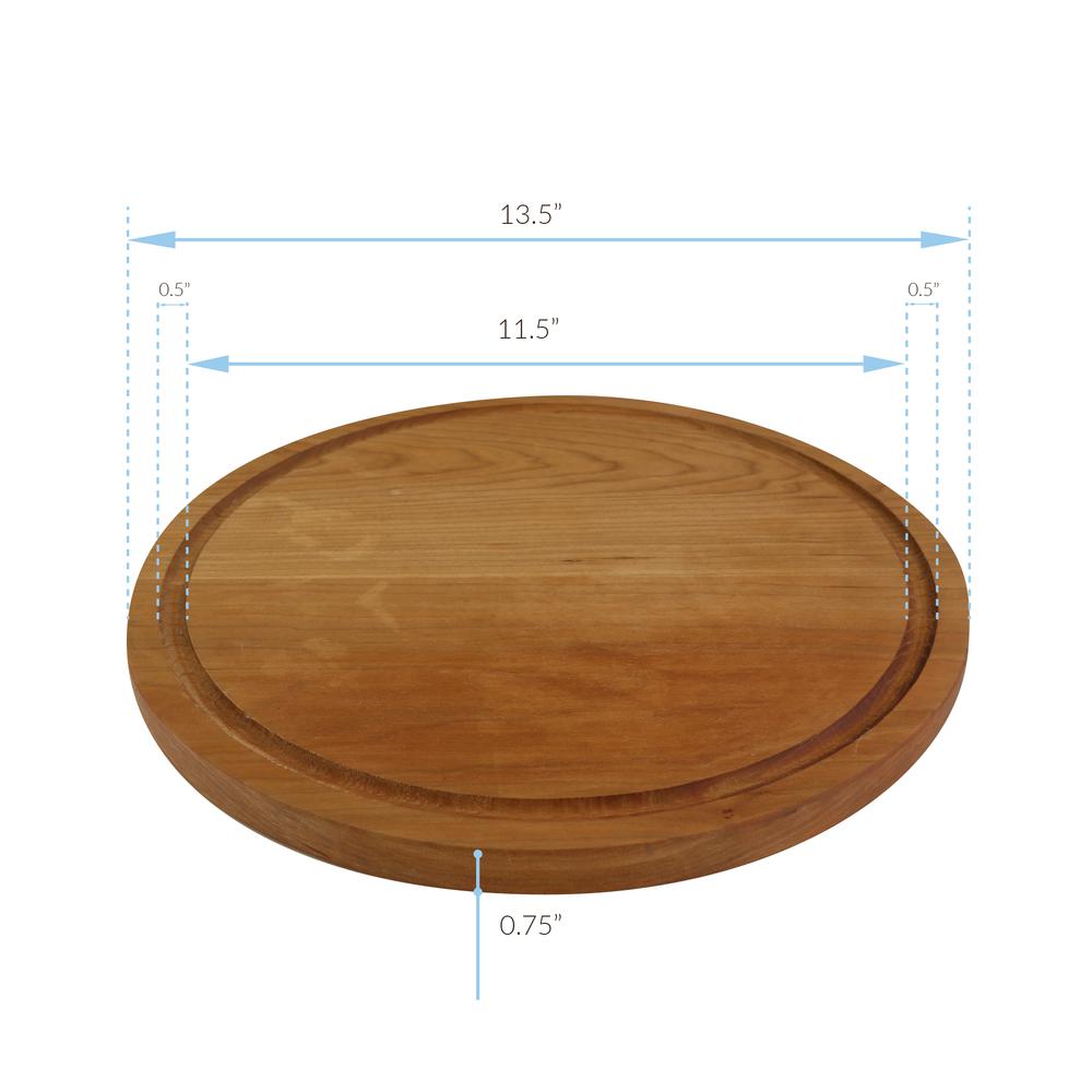 Delice Cherry Round Cutting Board with Juice Drip Groove. Picture 7