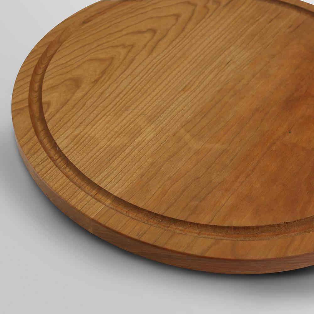 Delice Cherry Round Cutting Board with Juice Drip Groove. Picture 10