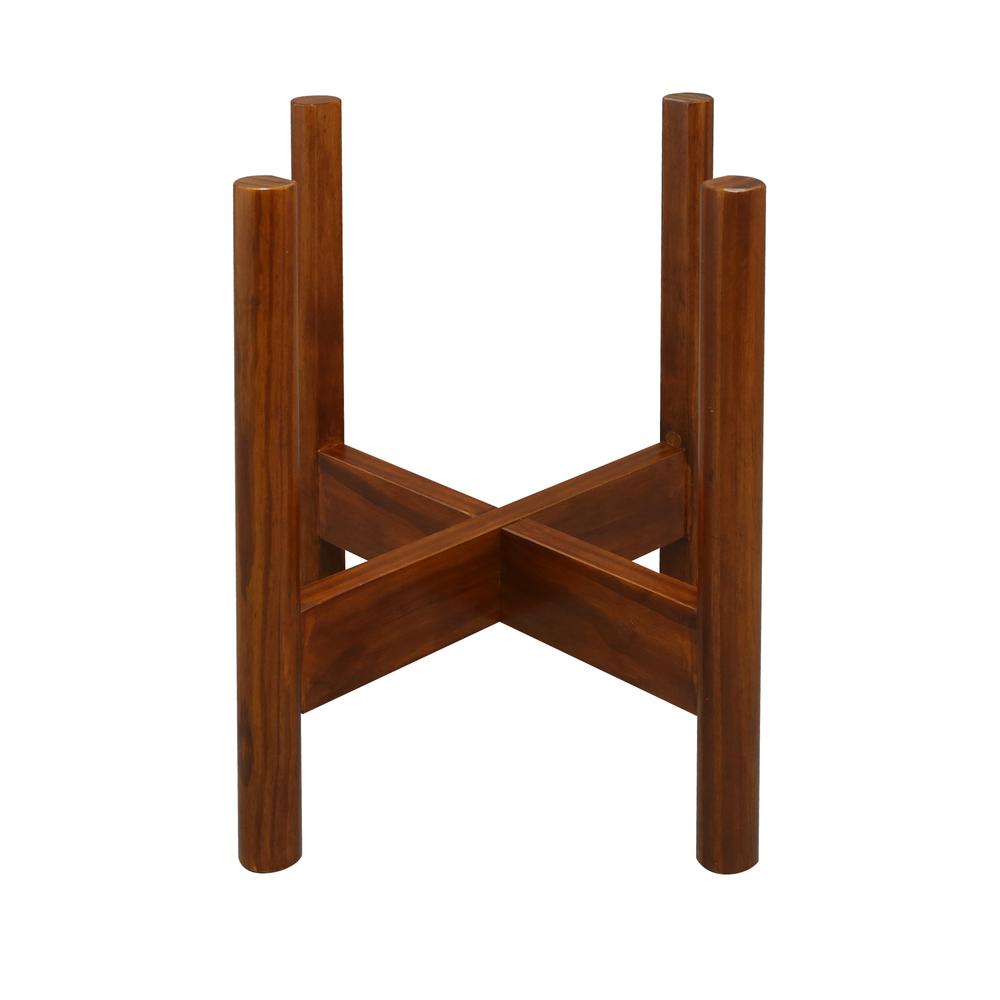 Mid-Century Modern Wood Plant Display Stand, Antique Mahogany. Picture 1