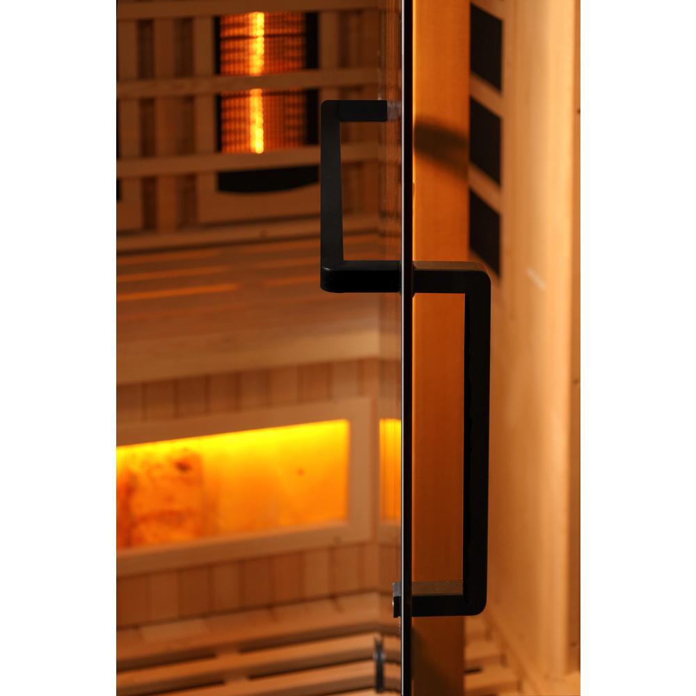 Golden Designs 3-Person Full Spectrum PureTech™ Near Zero EMF FAR Infrared Sauna with Himalayan Salt Bar (Canadian Hemlock). Picture 11