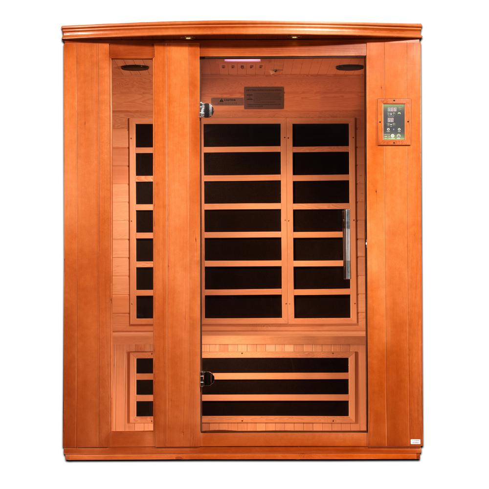 Dynamic Lugano 3-person Ultra Low EMF (Under 3MG) FAR Infrared Sauna (Canadian Hemlock). Picture 1