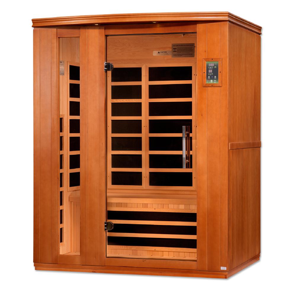 Dynamic Lugano 3-person Ultra Low EMF (Under 3MG) FAR Infrared Sauna (Canadian Hemlock). Picture 3