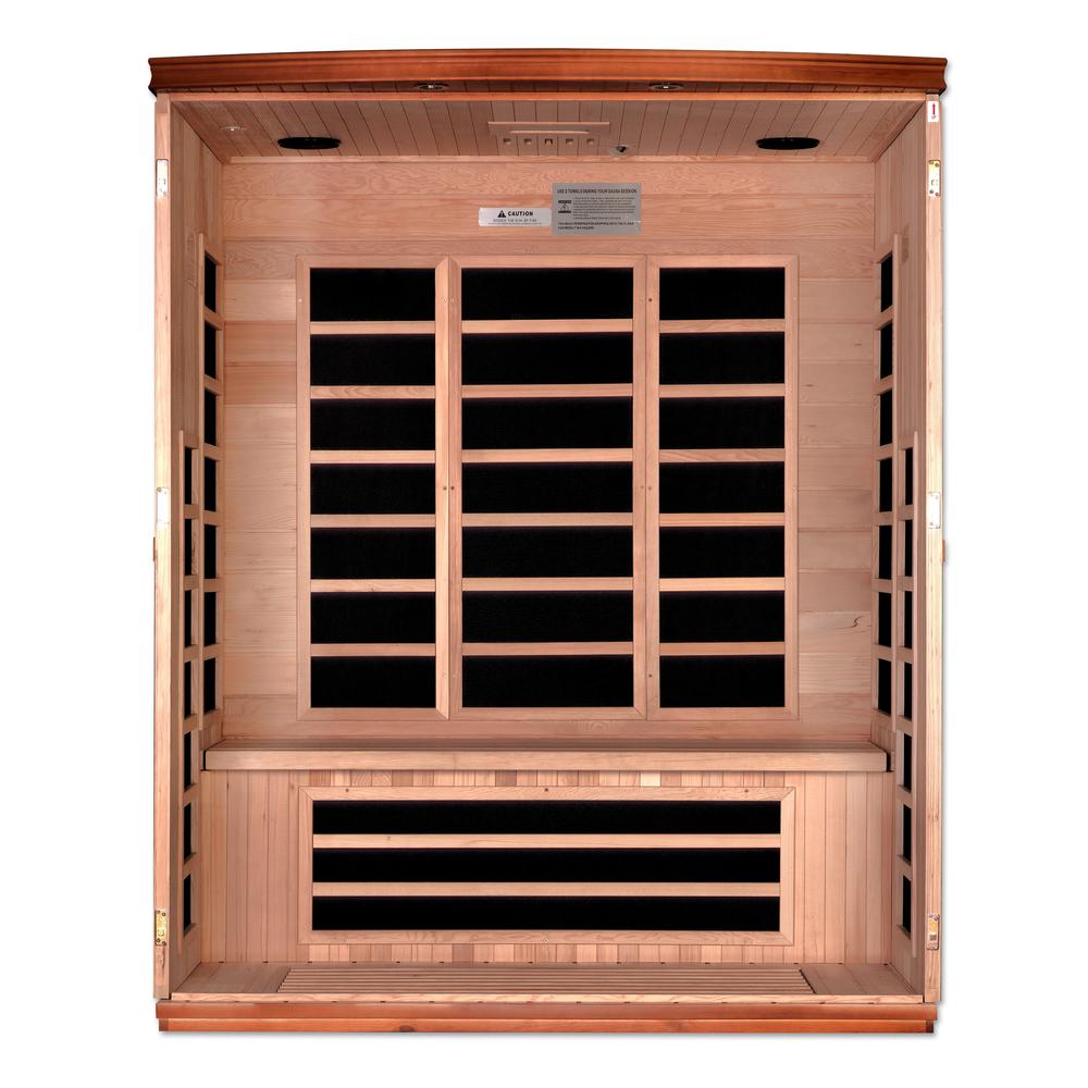 Dynamic Lugano 3-person Ultra Low EMF (Under 3MG) FAR Infrared Sauna (Canadian Hemlock). Picture 4