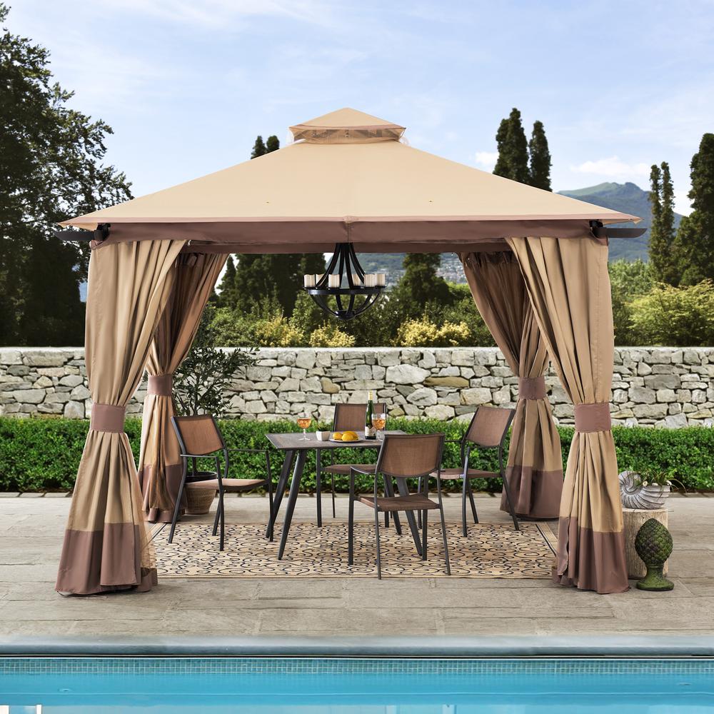 Sunjoy 10 ft. x 10 ft. Steel Gazebo with 2-tier Hip Roof. Picture 9