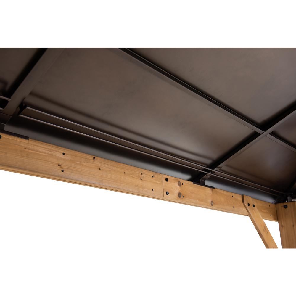 13 ft. x 15 ft. Cedar Framed Gazebo with Brown Steel 2-tier Hip Roof Hardtop. Picture 4