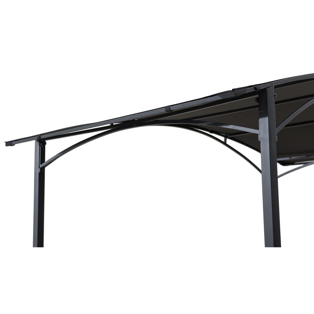 Sunjoy 5 ft. x 8 ft. Black Steel Grill Gazebo with Black Arch Canopy. Picture 3