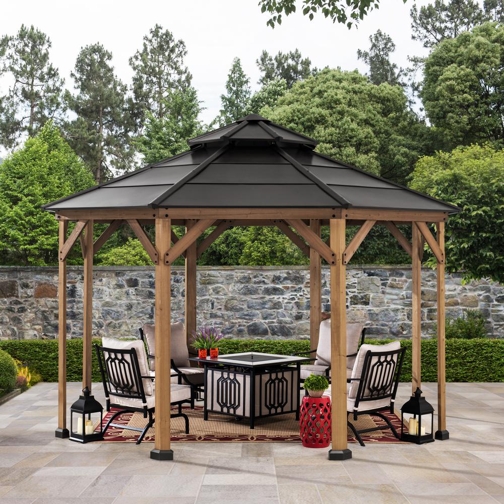 Ion Collection 13 x 13 ft. Cedar Framed Octagon Gazebo. Picture 4