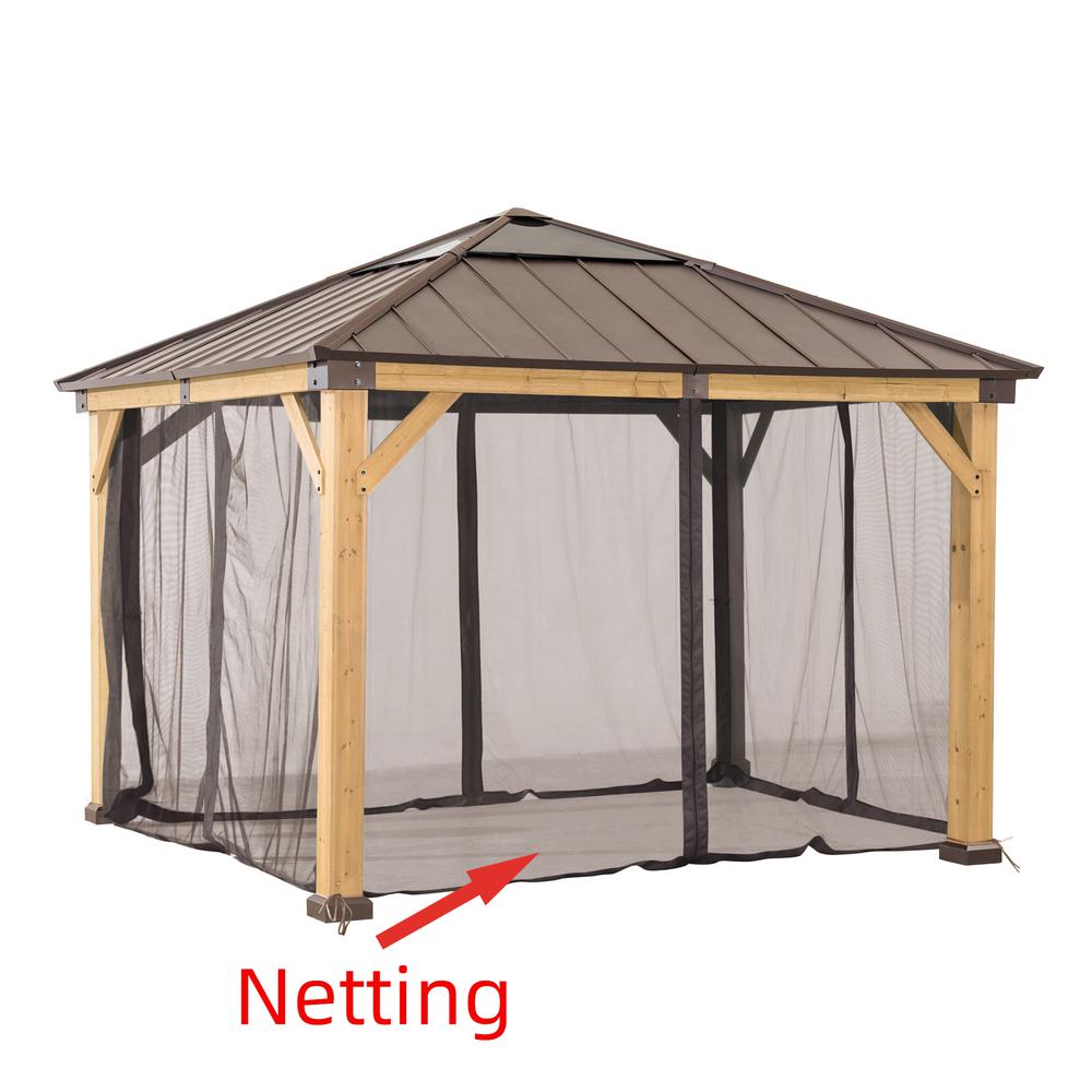 Universal Mosquito Netting for 11 ×13 ft Wood Framed Gazebos. Picture 5