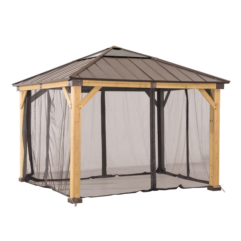 Universal Mosquito Netting for 11 ×13 ft Wood Framed Gazebos. Picture 6