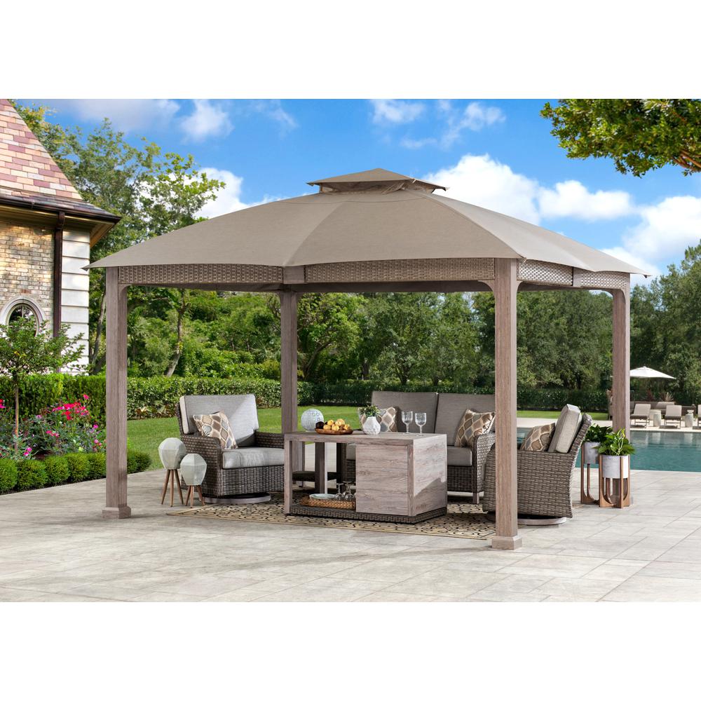 Sunjoy 12 x 14 ft Hardtop Gazebo with LED Lighting and Bluetooth Sound. Picture 26