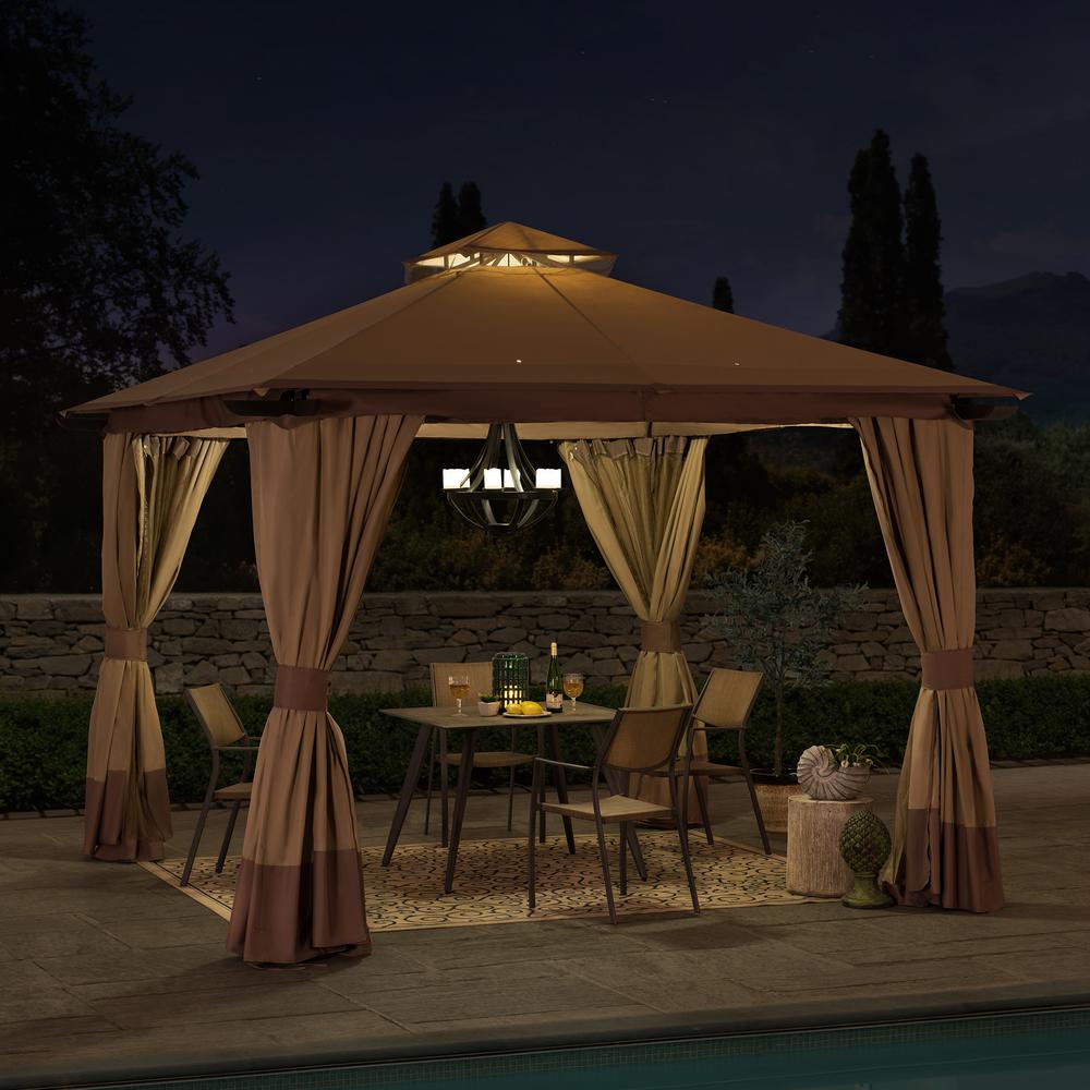Sunjoy 10 ft. x 10 ft. Steel Gazebo with 2-tier Hip Roof. Picture 10