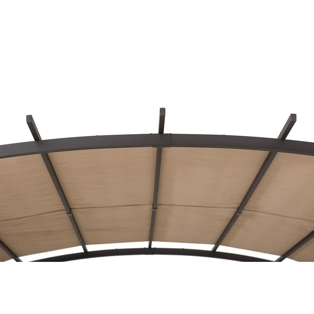 Pergola with Adjustable Canopy for Patio, Backyard, and Garden, Tan & Brown. Picture 5