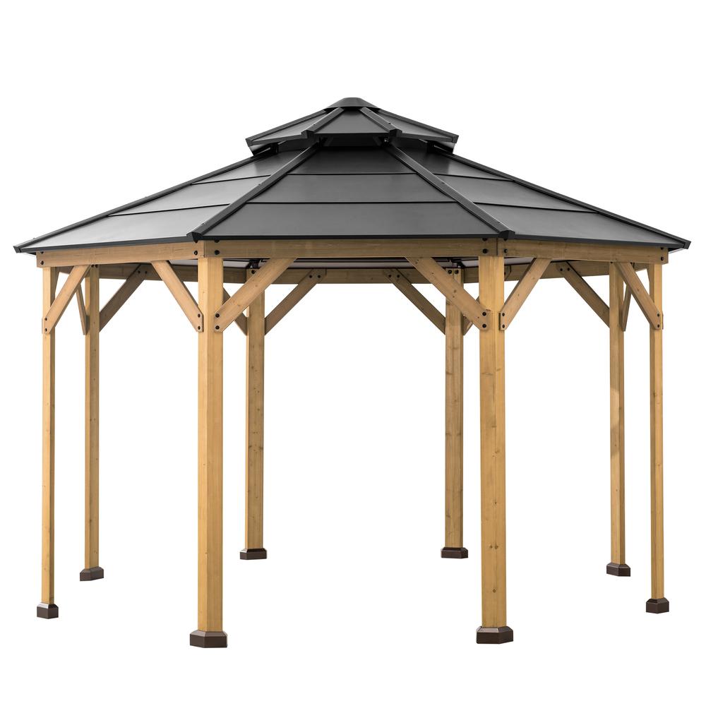 Ion Collection 13 x 13 ft. Cedar Framed Octagon Gazebo. Picture 1