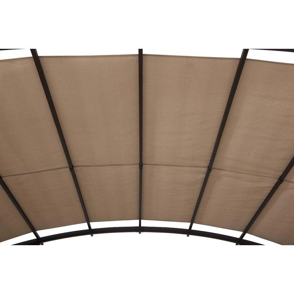 Pergola with Adjustable Canopy for Patio, Backyard, and Garden, Tan & Brown. Picture 6