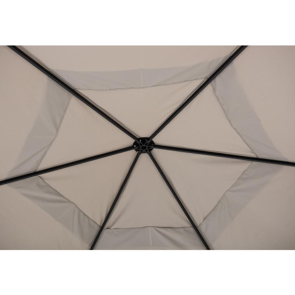 11 ft. x 11 ft. Gray and Black 2-tone Pop Up Portable Hexagon Steel Gazebo. Picture 11
