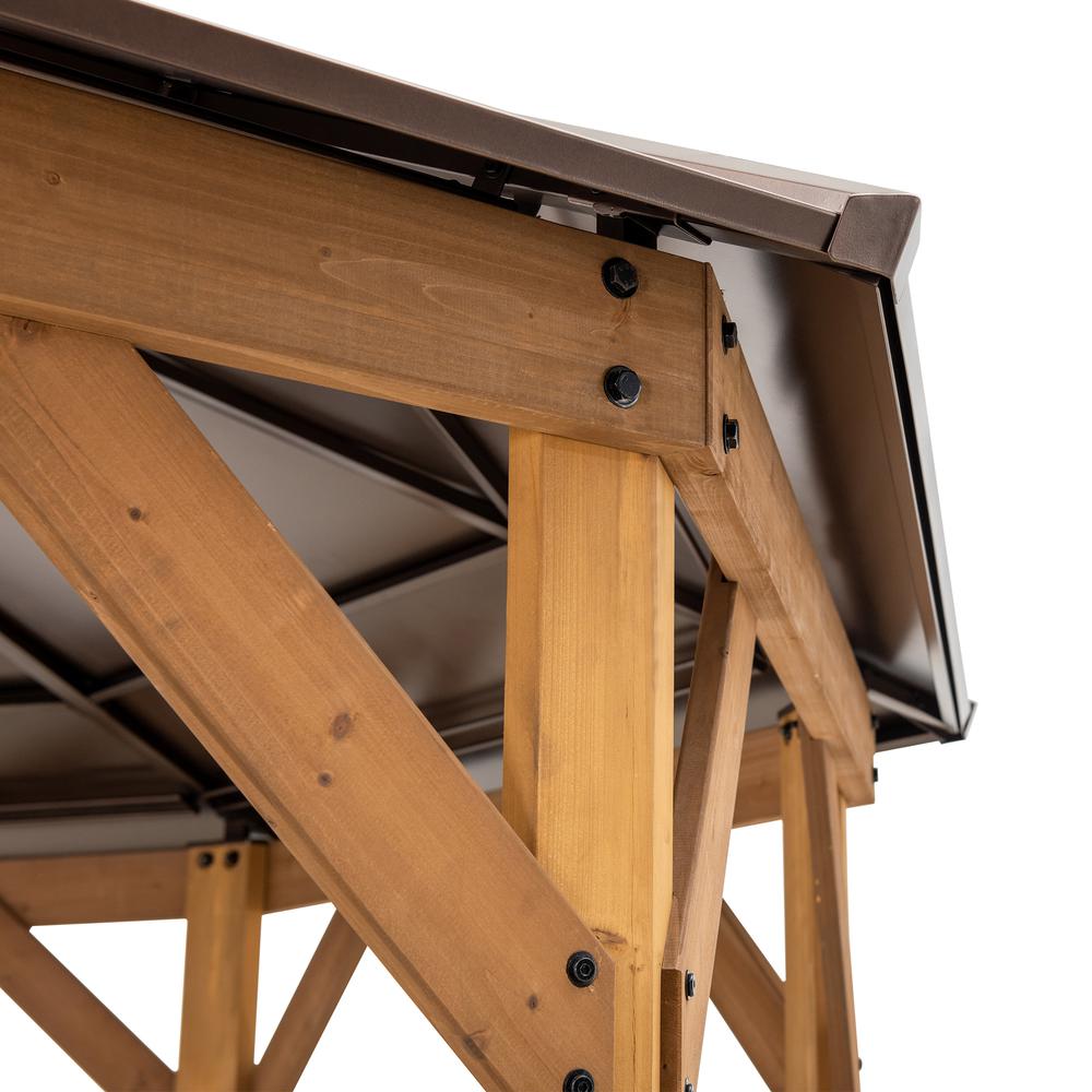 13 ft. x 13 ft. Cedar Framed Octagon Gazebo with Brown Steel 2-tier Hardtop Roof. Picture 3