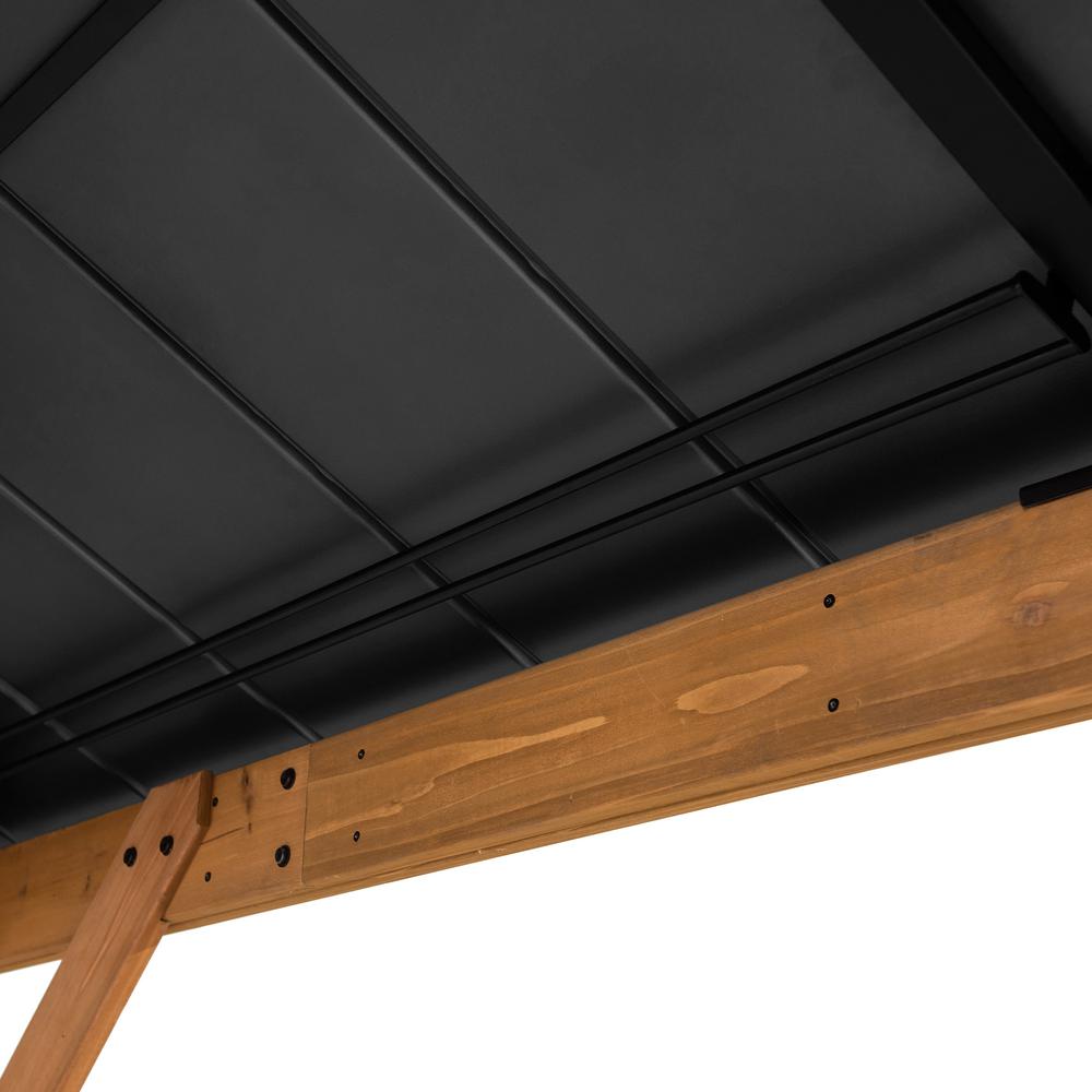 Sunjoy 11 x 11ft Patio Cedar Framed Gazebo with Steel Roof Hardtop. Picture 7
