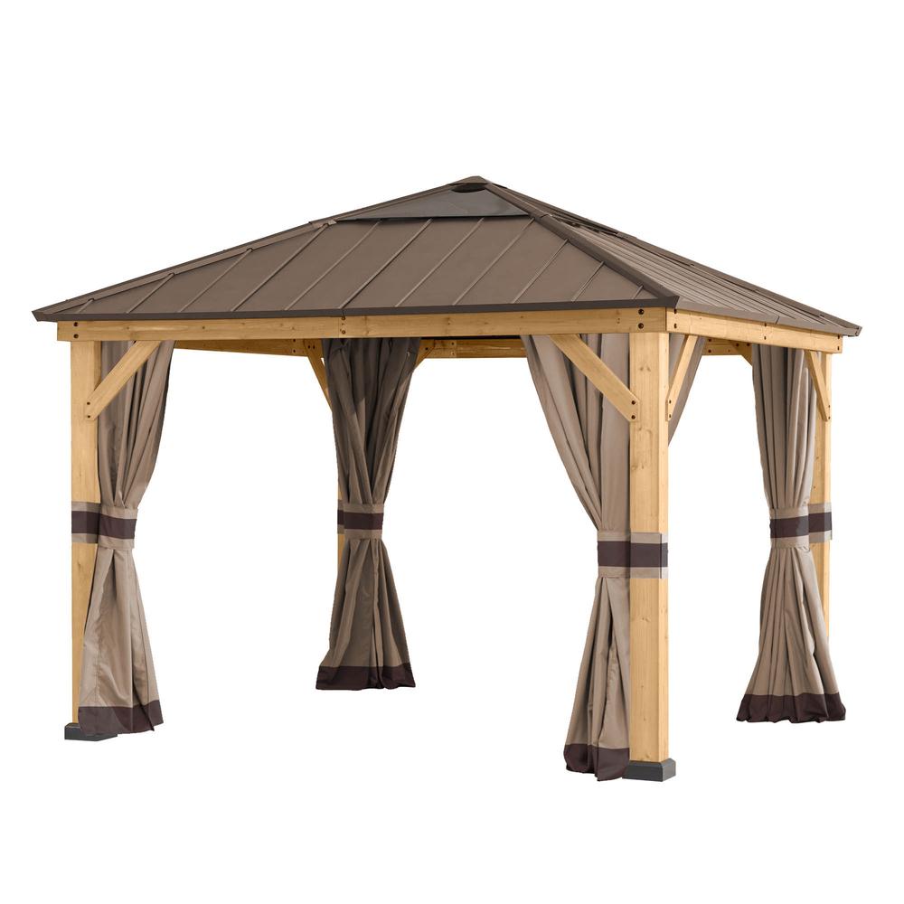 Sunjoy Universal Curtains for 11 ×11 ft Wood Framed Gazebos. Picture 1