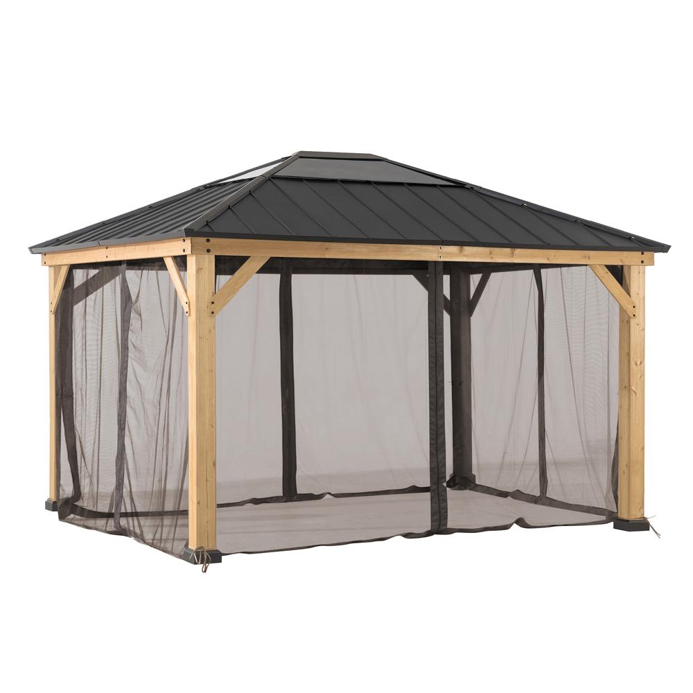 Universal Mosquito Netting for 11 ×13 ft Wood Framed Gazebos. Picture 2