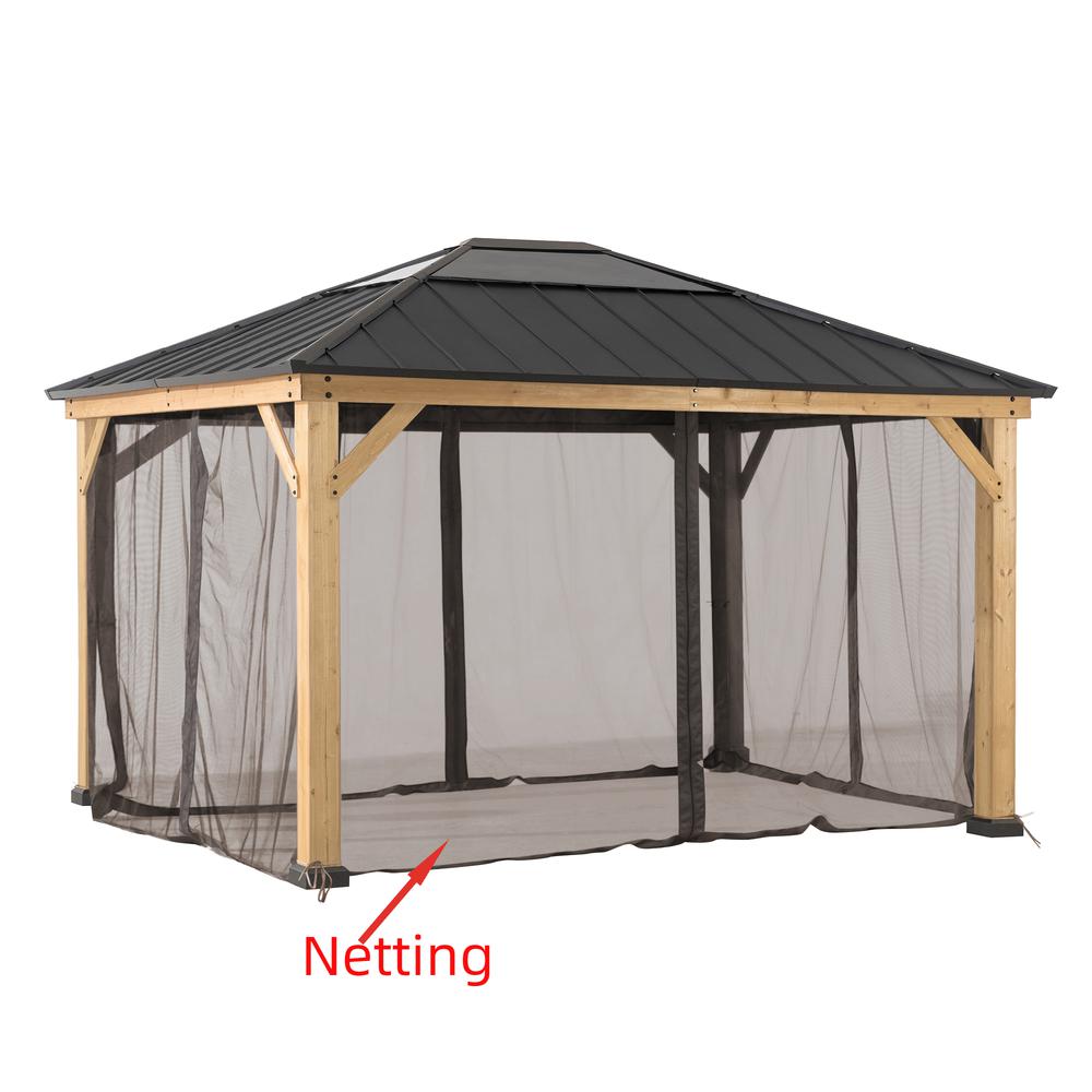 Universal Mosquito Netting for 11 ×13 ft Wood Framed Gazebos. Picture 1
