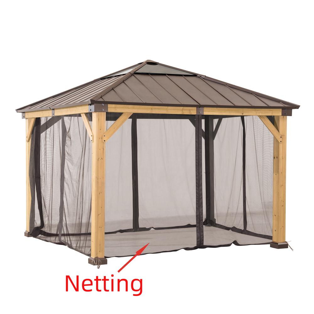 Universal Mosquito Netting for 9 × 9 ft Wood Framed Gazebos. Picture 2