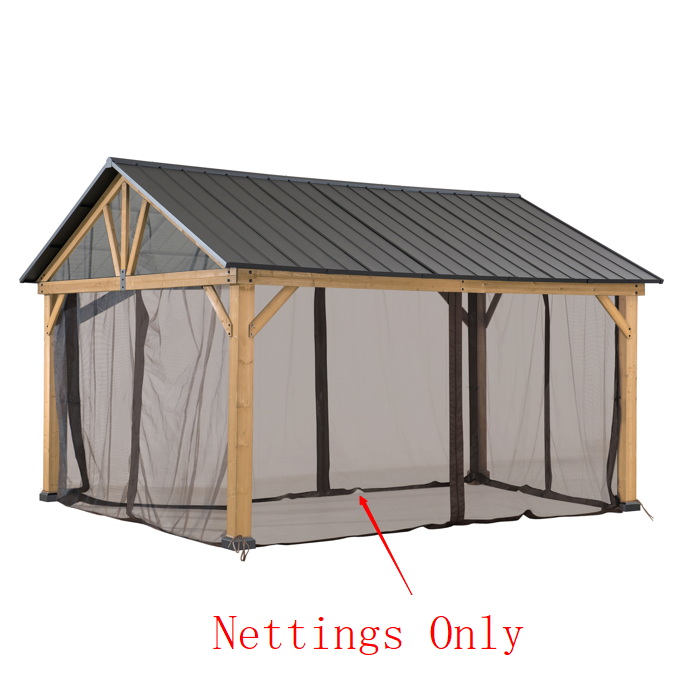 Sunjoy Universal Replacement Netting Tube and Netting For 11x13 Henson Pitched Roof Hard Top Gazebo. Picture 1