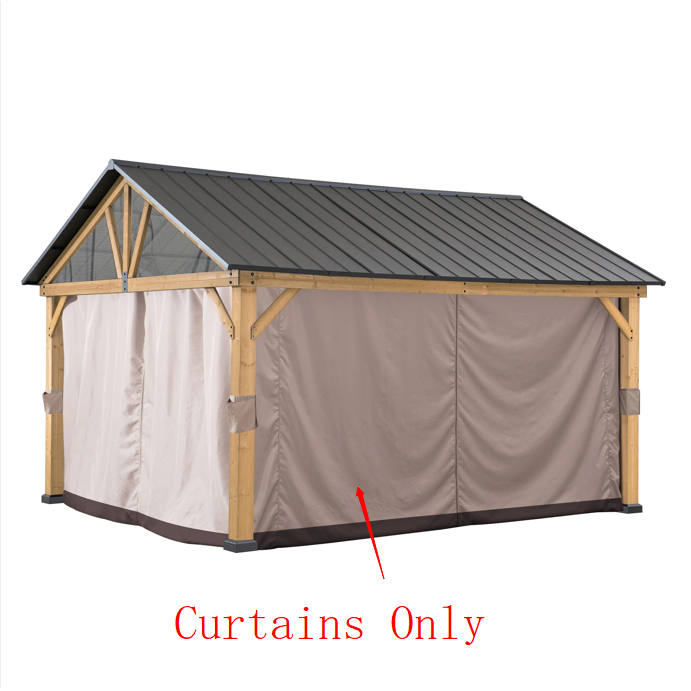 Sunjoy Universal Curtains for 11 ft. ×13 ft. Wood-Framed Gazebos. Picture 1