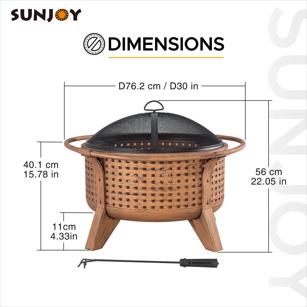 Sunjoy 30 in. Outdoor Wood-Burning Fire Pit. Picture 11
