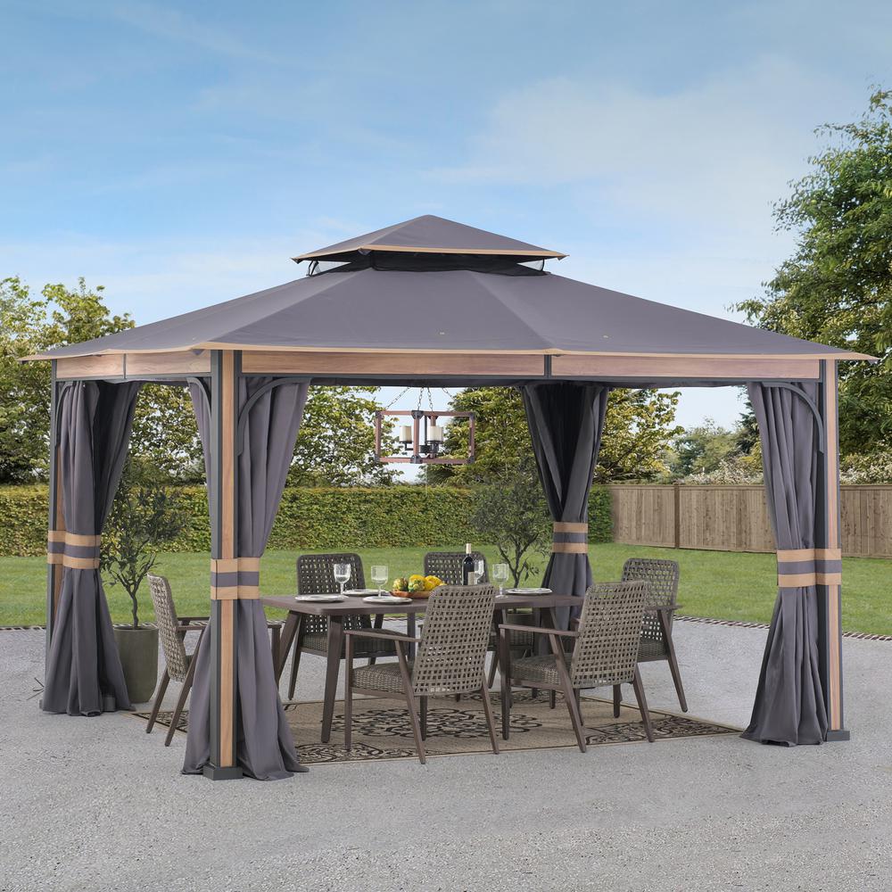 Howards Outdoor Patio Steel Frame 2-Tier Soft Top Gazebo. Picture 13