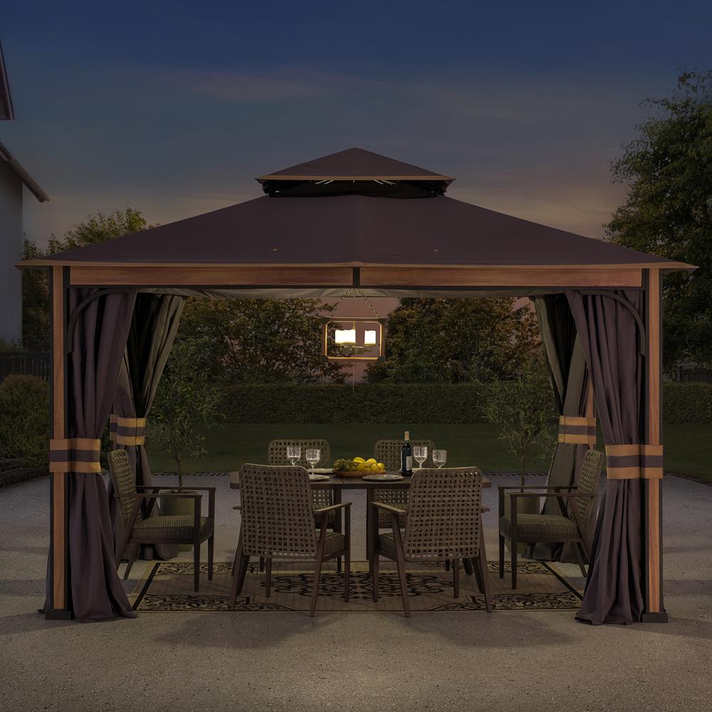 Howards Outdoor Patio Steel Frame 2-Tier Soft Top Gazebo. Picture 14