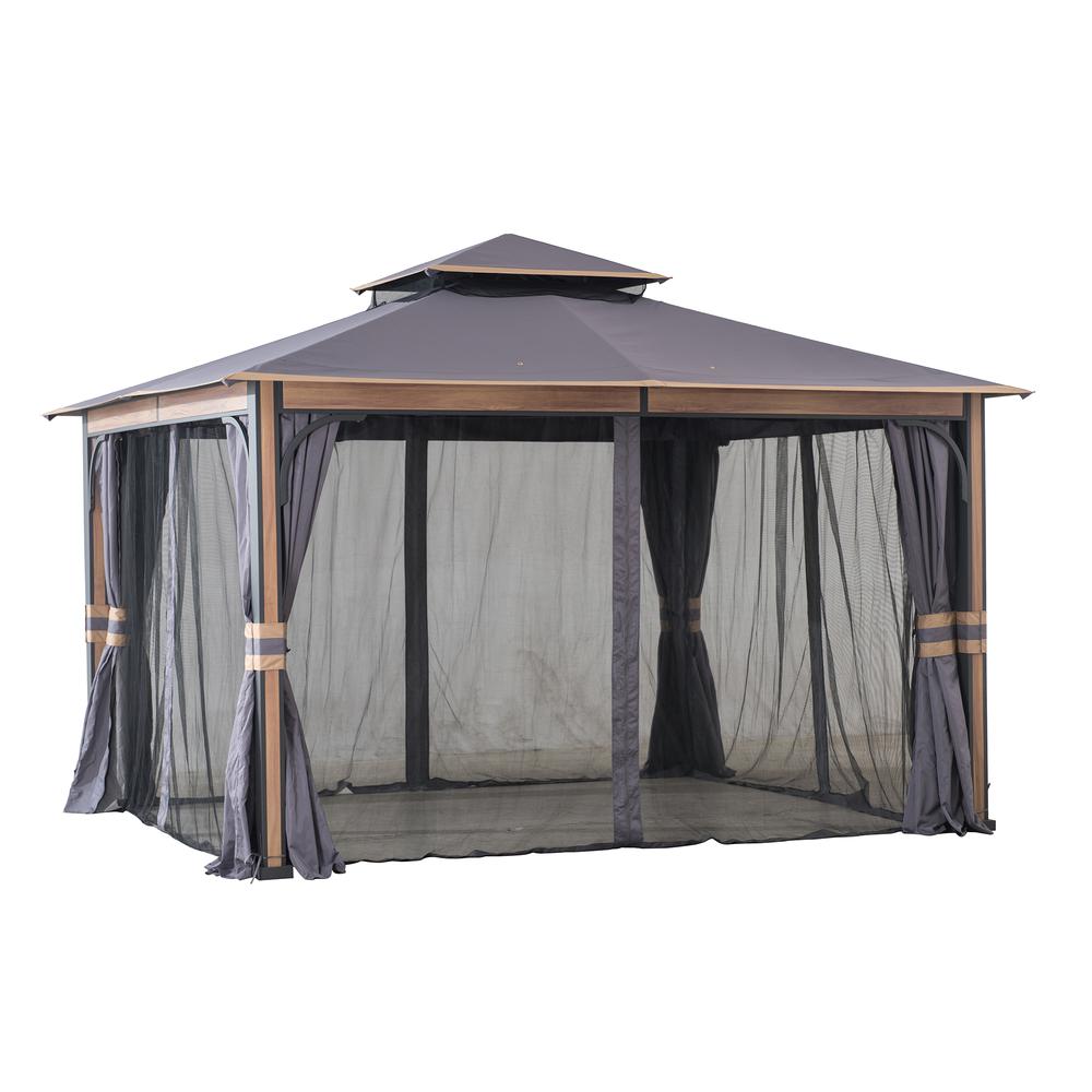 Howards Outdoor Patio Steel Frame 2-Tier Soft Top Gazebo. Picture 20